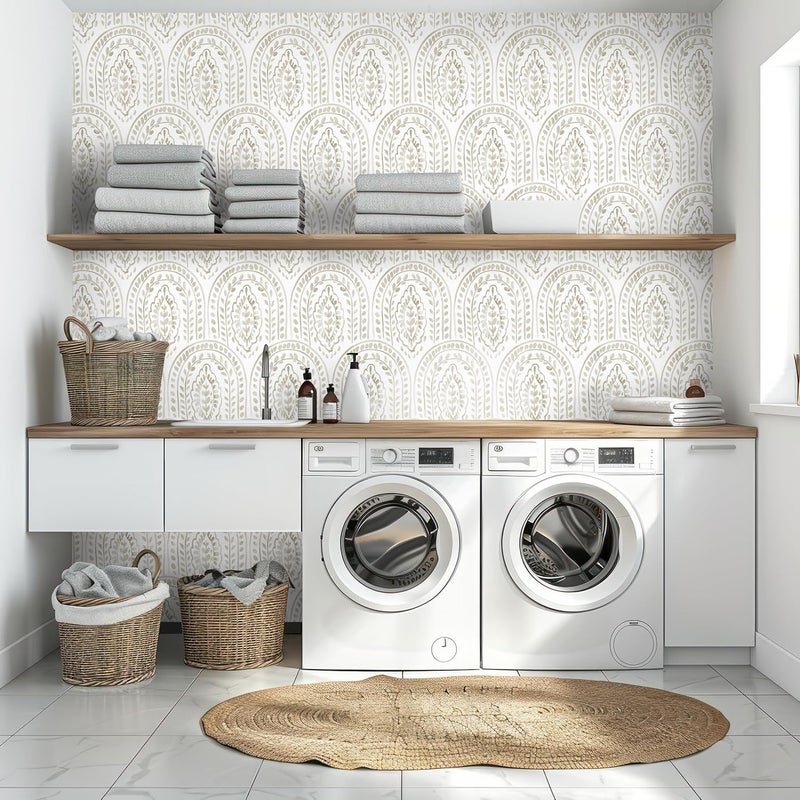 EeeComing Boho Peel and Stick Wallpaper Modern Wall Paper Peel and Stick Removable Contact Paper Self Adhesive Wallpaper for Bedroom and Bathroom Cabinet Shelf Liner Vinyl 393.7 "x17.3 - Image 3